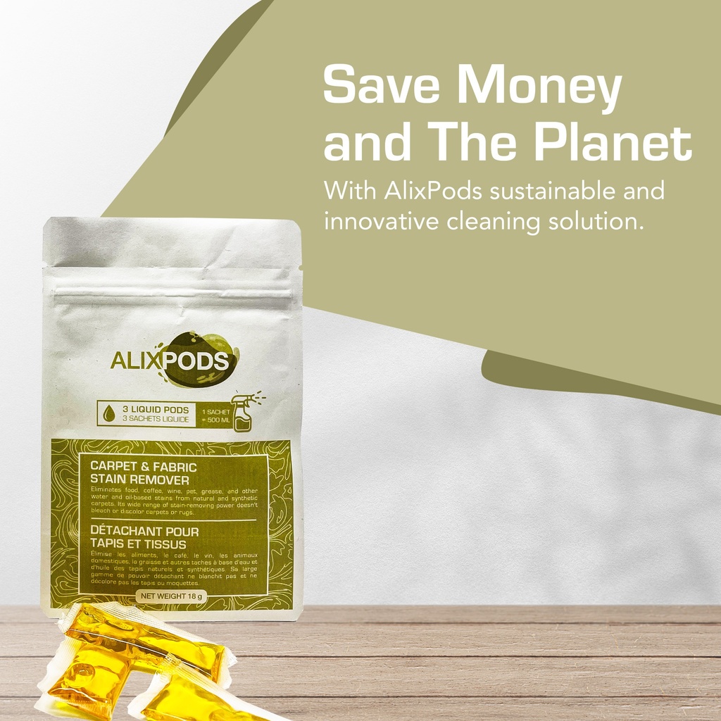 AlixPods Carpet & Fabric Stain Remover - 3 Pods