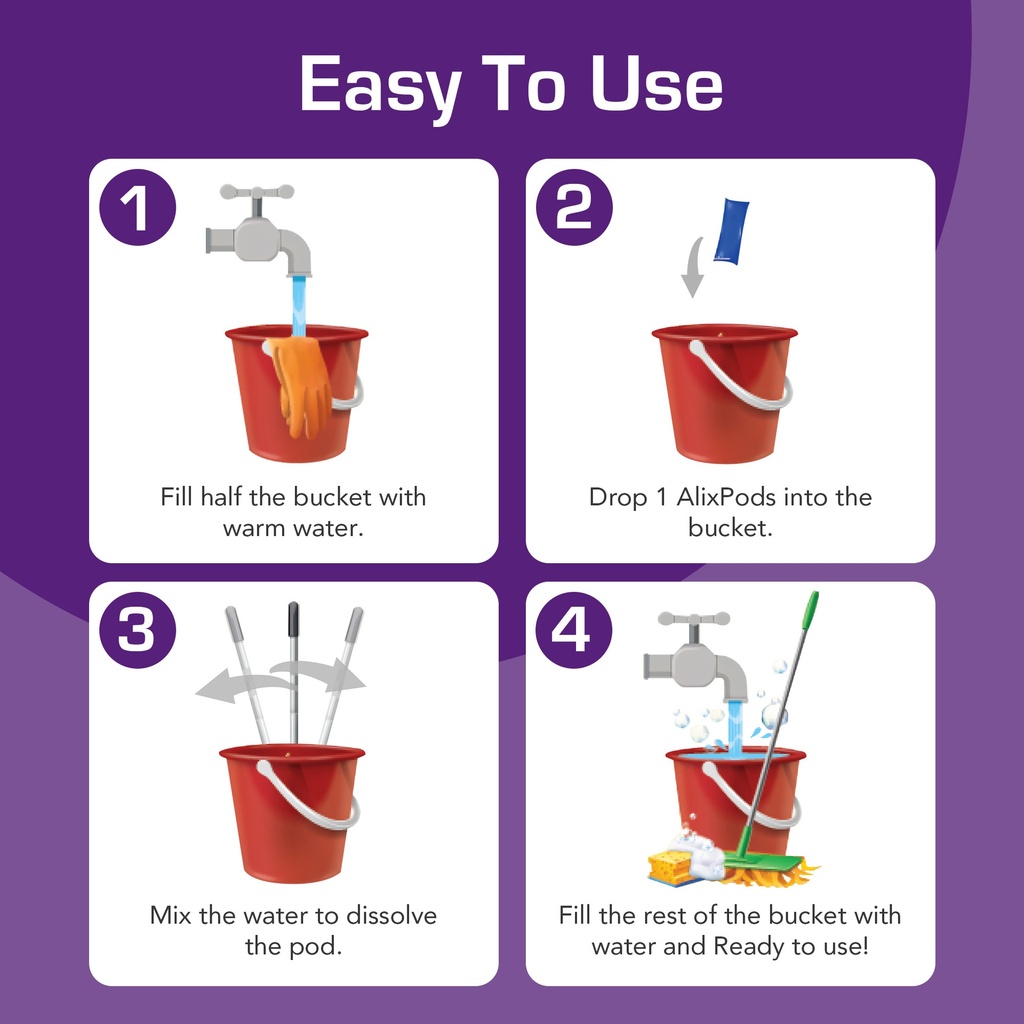 AlixPods Heavy Duty Floor Cleaner - 3 Pods