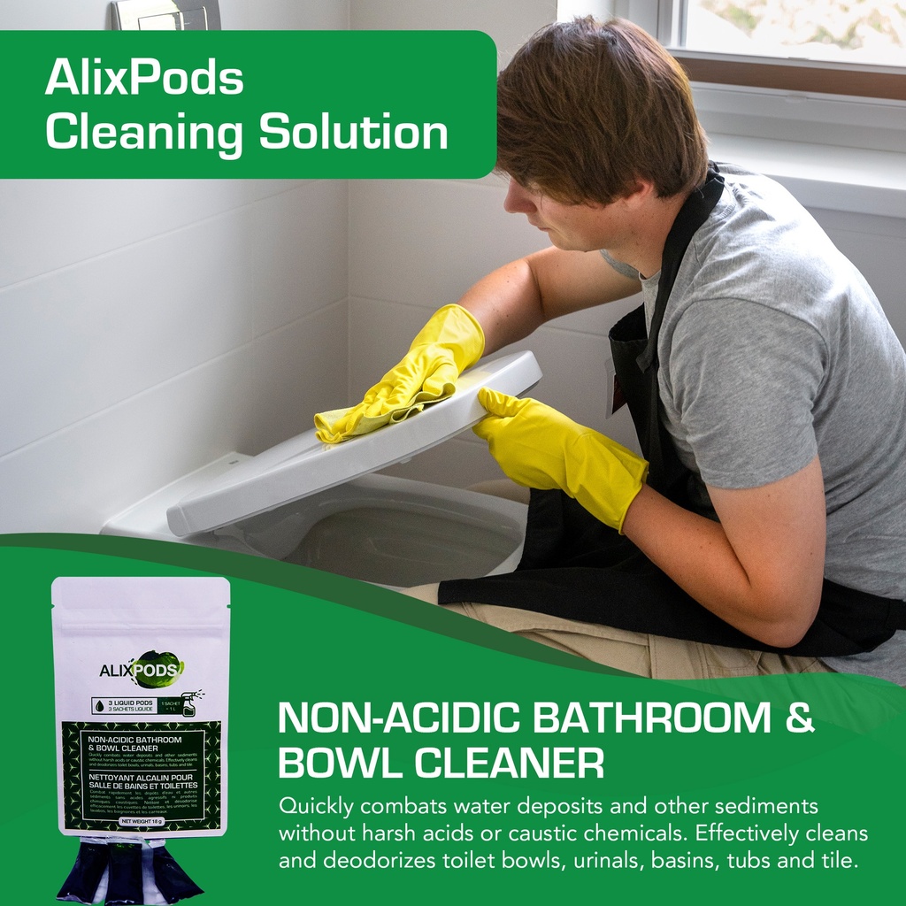 AlixPods Non-Acid Bathroom & Bowl Cleaner - 3 Pods