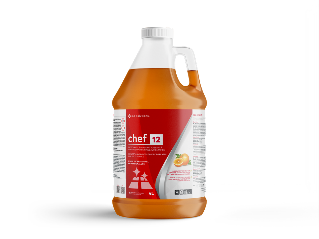INO CHEF 12 Nettoyant et dégraisseur fort concentré 4 L