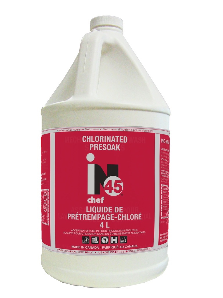 CHEF 45 Chlorinated pre-soaking liquid for utensils 4 L