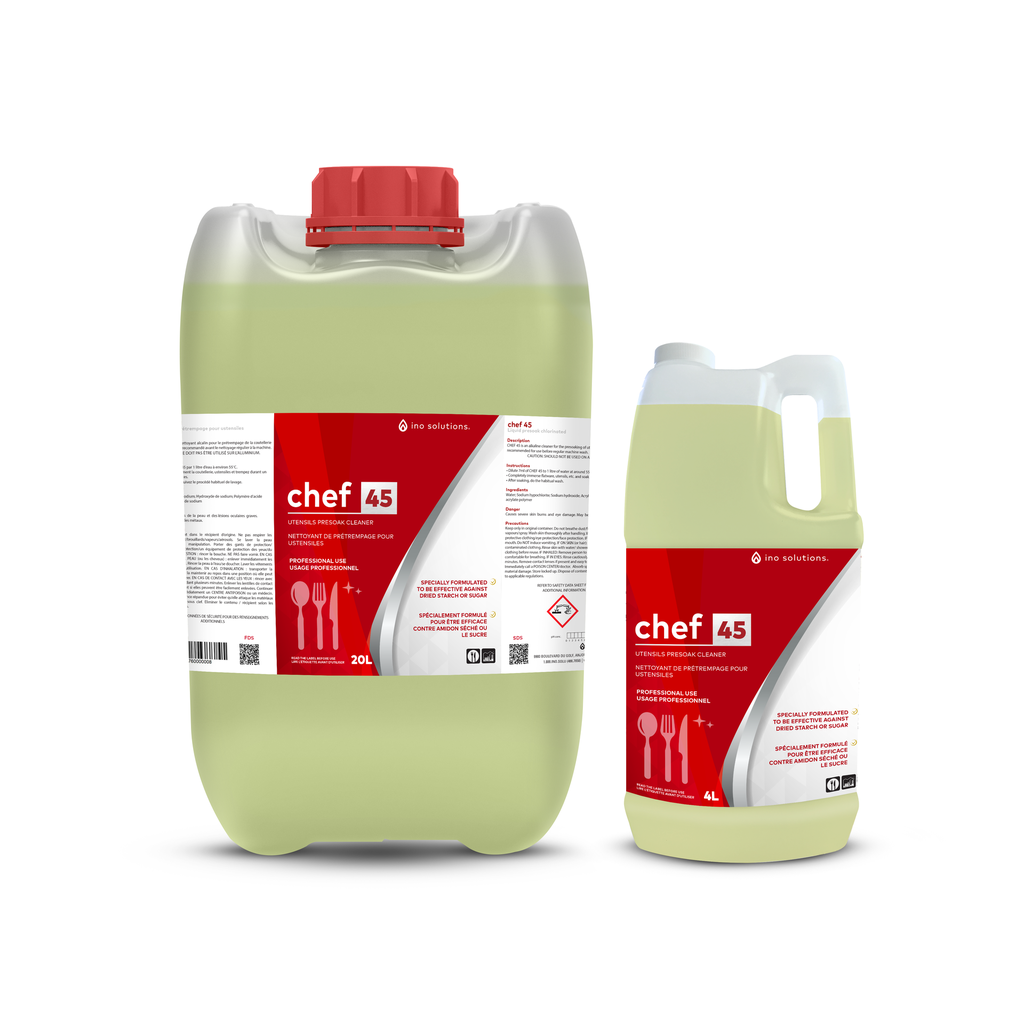 CHEF 45 Liquide de prétrempage chloré pour ustensiles 4 L