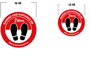Social distancing floor stickers, Non Slip (english)