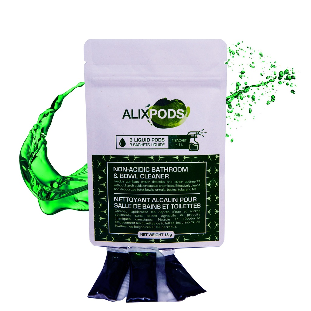 AlixPods Nettoyant Alcalin Pour Salle De Bains Et Toilettes - 3 Capsules