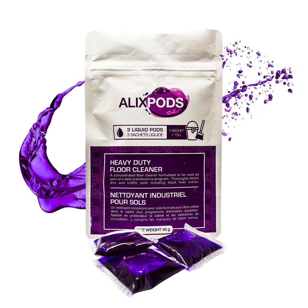 AlixPods Nettoyant Industriel Pour Sols - 3 Capsules
