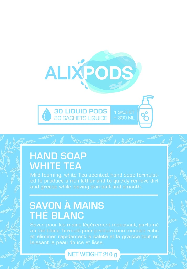 AlixPods Hand Soap White Tea - 30 Pods