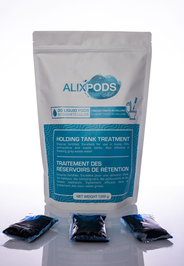 AlixPods Traitement Des Réservoirs De Rétention 40 Gal / 150 L - 30 capsules